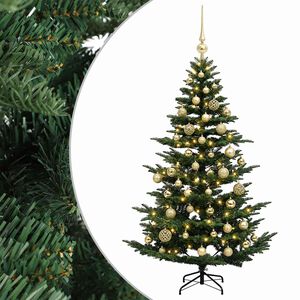 vidaXL Sztuczna choinka z bombką 120 cm 150 LED Ciepła biel PE i PVC