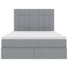 vidaXL Ł&oacute;żko z miejscem na przechowywanie i LED Jasnoszary Poliester