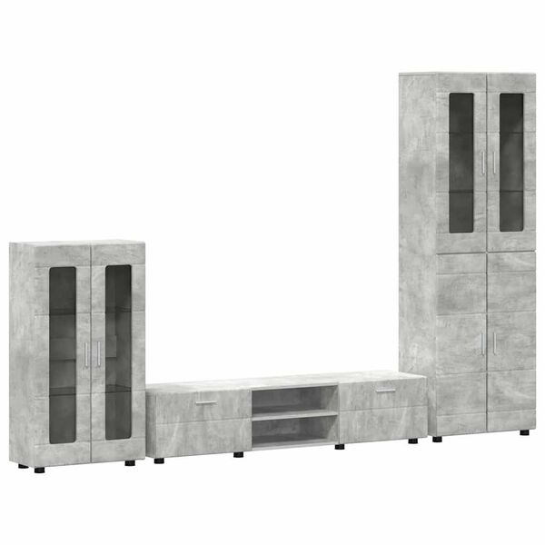 vidaXL Zestaw szafek RTV FLORIN Betonowy szary Materiał drewnopochodny