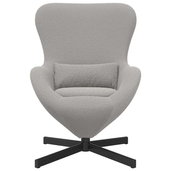 vidaXL Fotel jajo Jasnoszary 63 x 73 x 90 cm tkanina