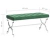 vidaXL Ławka, 99 cm, ciemnozielona, aksamit i stal nierdzewna