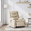 vidaXL Rozkładany fotel masujący, elektryczny, kremowy, tkanina