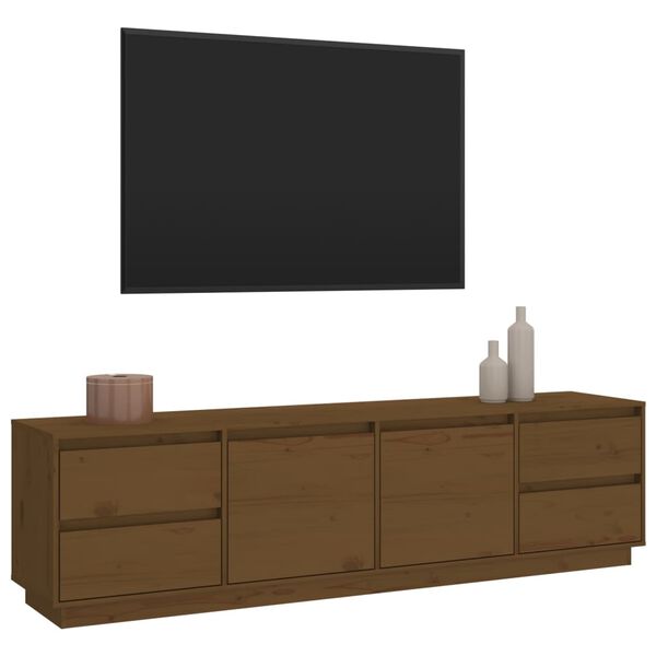 vidaXL Szafka pod TV, miodowy brąz, 176x37x47,5cm, lite drewno sosnowe