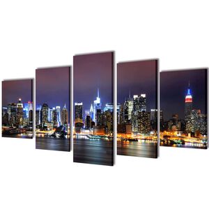 vidaXL Zestaw obraz&oacute;w Canvas 200 x 100 cm Nowy Jork