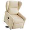 vidaXL Podnoszony fotel rozkładany, kremowy, obity tkaniną