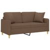 vidaXL 2-osobowa sofa z poduszkami, brązowa, 140 cm, tkanina