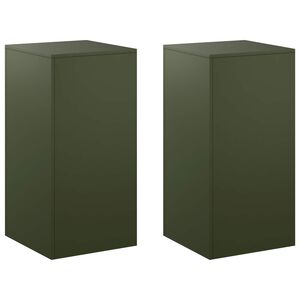 vidaXL Stojak na rośliny 2 pcs Oliwkowy zielony 40 x 40 x 80 cm Stal