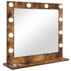 vidaXL Lustro toaletowe Dąb wędzony 60 x 55 x 18 cm Prostokątny
