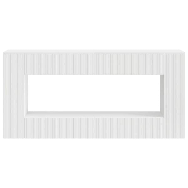 vidaXL Konsola Paski Biały 155 x 29 x 74 cm Drewno inżynieryjne