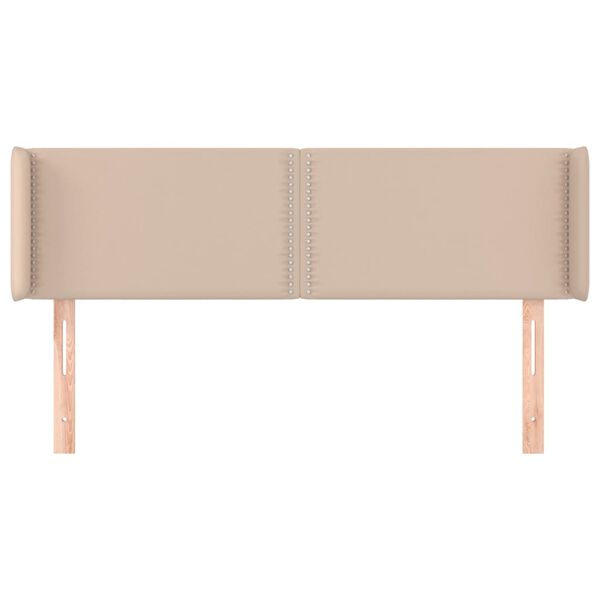 vidaXL Zagłówek uszak, cappuccino, 147x16x78/88 cm, sztuczna skóra