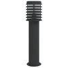 vidaXL Lampa ogrodowa na słupku, czarna, 60 cm, stal nierdzewna