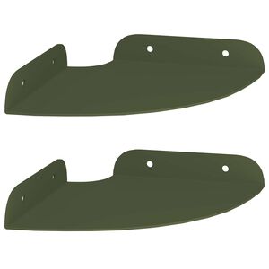 vidaXL P&oacute;łka wisząca z p&oacute;łką 2 pcs Zielony oliwkowy 15 x 15 x 2 cm