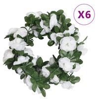 vidaXL Sztuczne girlandy kwiatowe, 6 szt., wiosenna biel, 250 cm