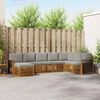 vidaXL Zestaw sofy narożnej z poduszką 8 pcs Naturalny i Jasny Szary