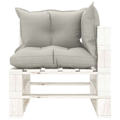 vidaXL Ogrodowa sofa 4-osobowa z palet, z poduszkami taupe, drewniana