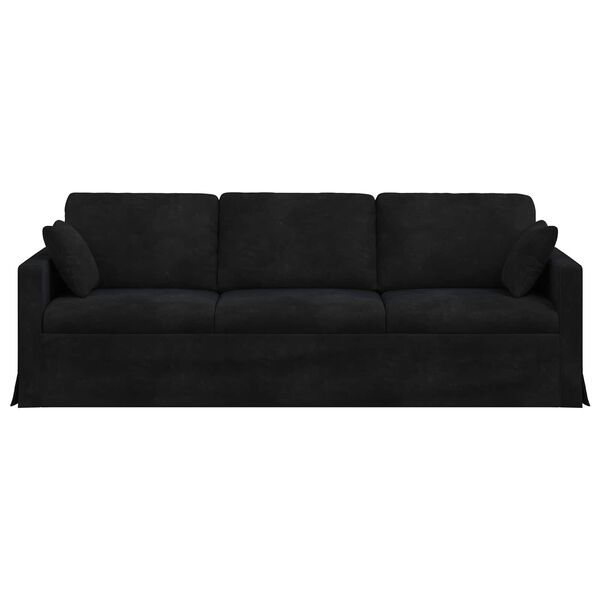 vidaXL Sofa Czarny 228 x 78 x 80 cm Aksamit
