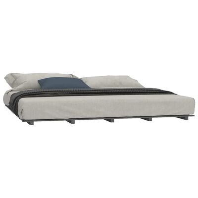 vidaXL Rama łóżka, szara, 160 x 200 cm, lite drewno sosnowe