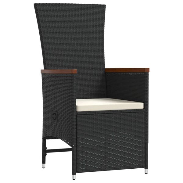 vidaXL 9-cz. zestaw mebli ogrodowych z poduszkami, czarny, rattan PE