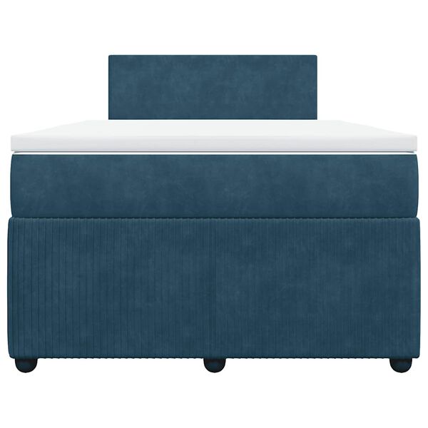 vidaXL Ł&oacute;żko kontynentalne z materacem, niebieskie, 120x190cm, aksamit