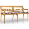 vidaXL Ławka Batavia z poduszką w czerwoną kratę, 150 cm, lity tek