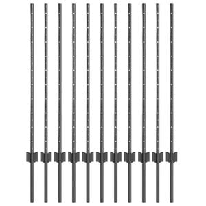 vidaXL Wbudowany słupek ogrodzeniowy 11 pcs Szary 140 cm