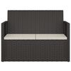vidaXL Ławka ogrodowa z poduszkami, czarna, 105 cm, polirattan