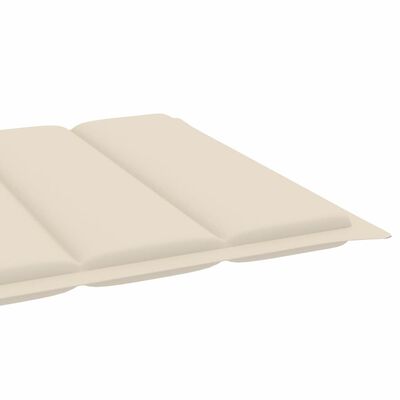vidaXL Leżaki z kremowymi poduszkami, 2 szt., lite drewno tekowe