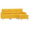 vidaXL 3-osobowa sofa z podn&oacute;żkiem, jasnoż&oacute;łty, 180 cm, tkaniną