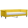 vidaXL Sofa z materacem do spania, ż&oacute;łta, 90x200 cm, aksamit