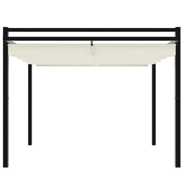 vidaXL Altana ogrodowa ze zwijanym dachem, kremowa, 3x3 m, aluminium