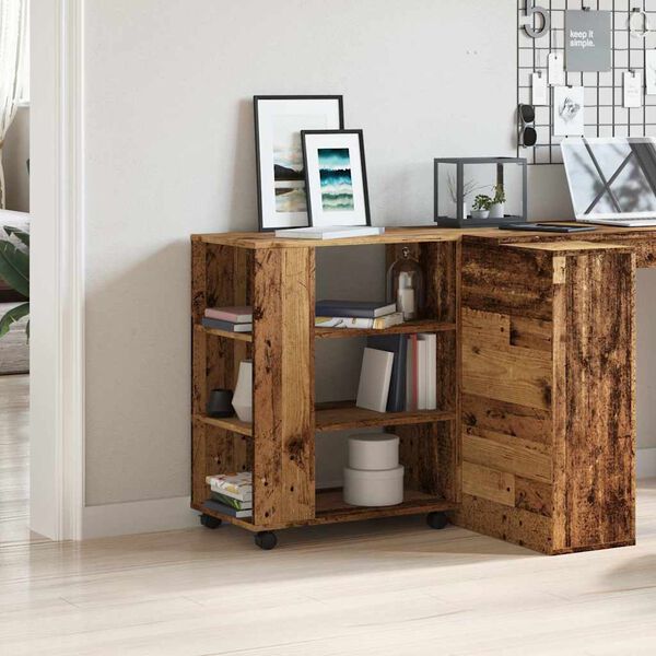 vidaXL Szafka na kółkach, kolor starego drewna, 60x35x75 cm