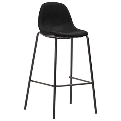 vidaXL Krzesła barowe, 4 szt., czarne, tapicerowane tkaniną