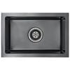 vidaXL Ręcznie robiony zlewozmywak, czarny, stal nierdzewna