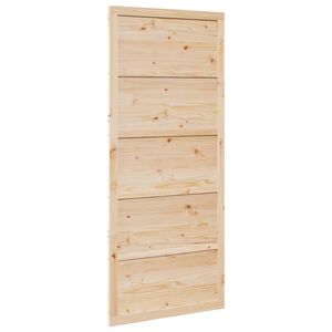 vidaXL Drzwi do stodoły 100 x 2,5 x 208 cm Lite drewno sosnowe