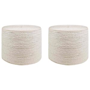 vidaXL Lina jutowa 2 szt. 2 mm Biały 100% juta Tossa
