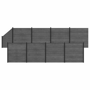vidaXL Zestaw ogrodzeniowy 9 szt. 1484 x 186 cm WPC i aluminium Szary