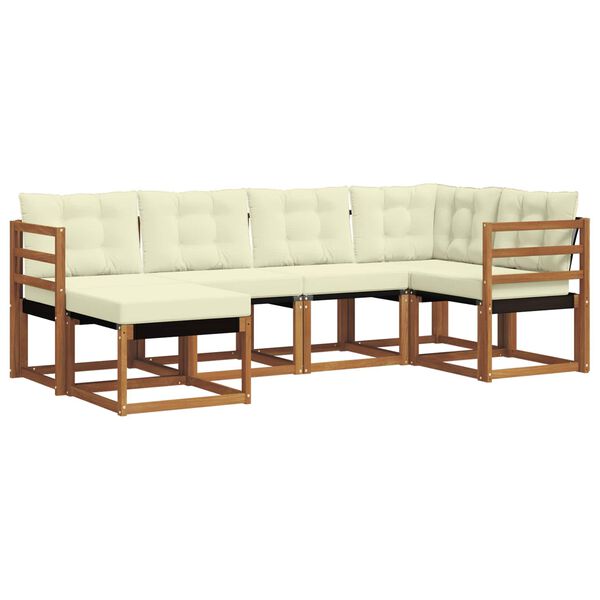 vidaXL Zestaw sof na zewnątrz z poduszką 6 pcs Naturalny i Kremowy