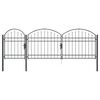 vidaXL Brama ogrodowa z łukowym szczytem ASSEN 4 x 1,25 m Stal Szary