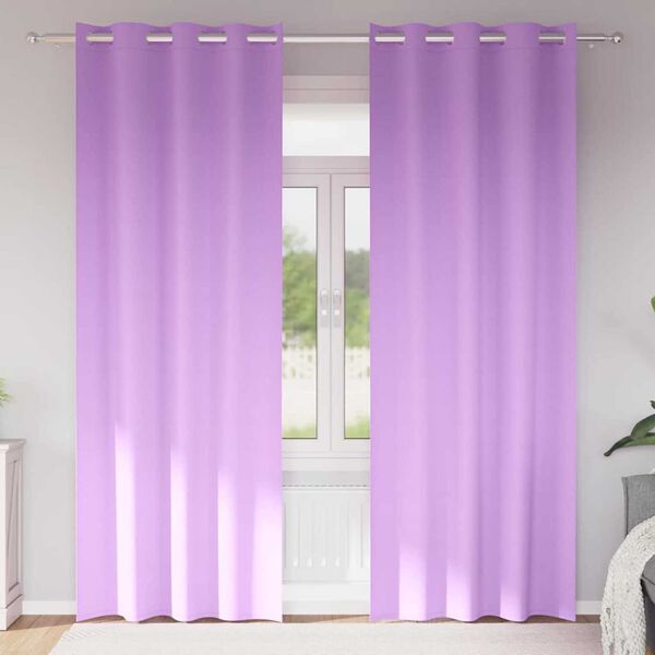 vidaXL Firany blackout z kółkami 2 pcs Fioletowy 245 x 140 cm
