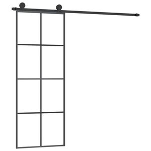 vidaXL Drzwi przesuwne z osprzętem, szkło ESG i aluminium, 76x205 cm