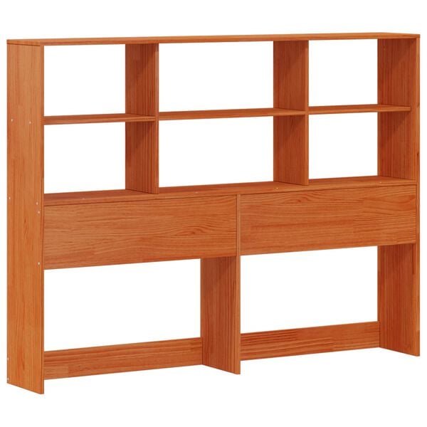 vidaXL Ł&oacute;żko z pojemnikiem i zagł&oacute;wkiem Woskowy Brąz 140 x 190 cm