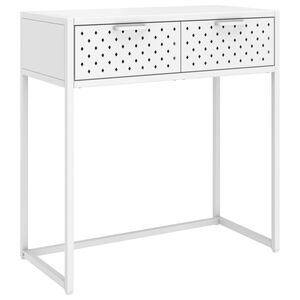 vidaXL Stolik konsolowy, biały, 72x35x75 cm, stalowy