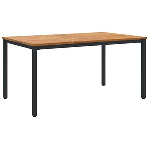 vidaXL St&oacute;ł na Zewnątrz Naturalny i czarny 150 x 90 x 75 cm