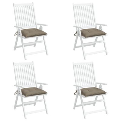 vidaXL Poduszki na krzesła, 4 szt., taupe, 40x40x7 cm, tkanina