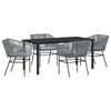 vidaXL Zestaw do jadalni w ogrodzie z poduszką 5 pcs Szary