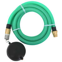 vidaXL Wąż ssący z mosiężnymi złączami, zielony, 1,1" 3 m, PVC