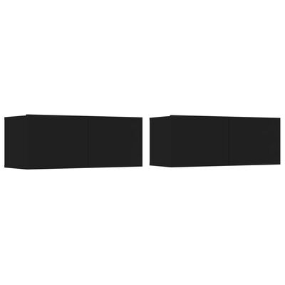 vidaXL 4-częściowy zestaw szafek telewizyjnych, czarny
