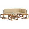 vidaXL Zestaw sof na zewnątrz z poduszką 5 Sztuka Naturalny i Beżowy