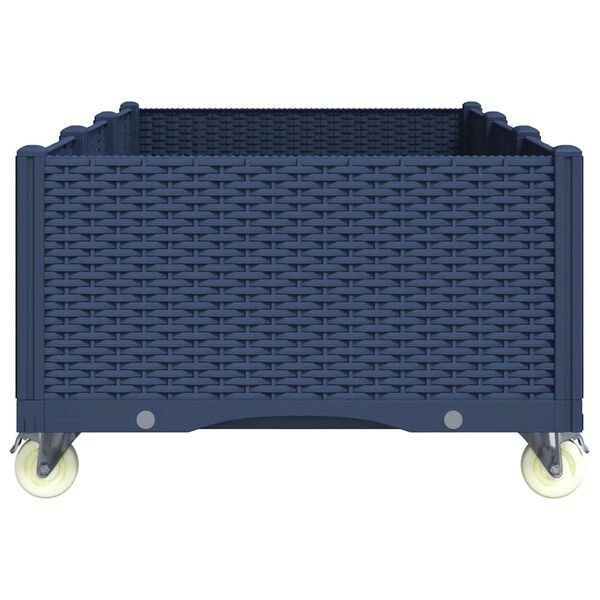 vidaXL Donica ogrodowa na k&oacute;łkach, niebieskoszara, 150x80x54 cm, PP