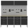 vidaXL Zestaw szafek roboczych z szufladą Z blokadą 10 pcs Czarny